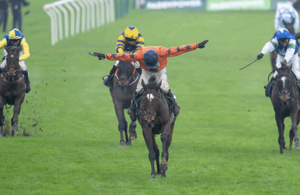 Harry Skelton’s the 'skelecopter' celebration | Just Horse Racing