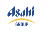 Asahi Group logo with a blue stylized 'Asahi' wordmark above a yellow curved arc and the word 'GROUP' beneath.