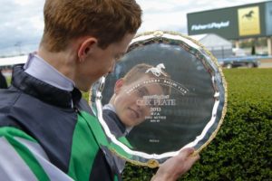 Shamus Award-9381 | Just Horse Racing Chad Schofield after his win on Shamus Award in the Cox Plate - Photo by Sarah Ebbett