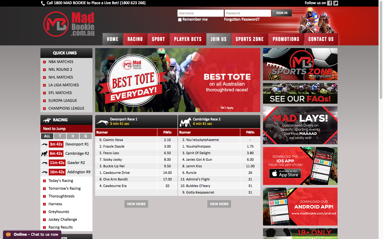 MadBookie Free Bet