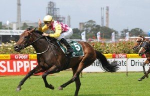 Mirjulisa Lass winning the Vinery Stud Stakes on Saturday at Rosehill racecourse - Photo by Steve Hart